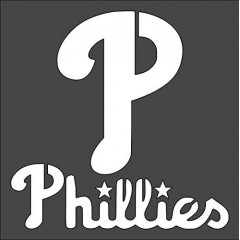 1- 5.5x5.5 inch Custom Cut Stencil, (PE-43) Phillies Baseball Arts and Crafts Scrapbooking Painting on The Wall Wood Glass