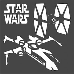 1 PCS Custom Cut Stencil, (VJ-90) Star Wars 8X8 in Crafts, Arts, Scrapbooking - Painting on The Wall, Wood, Glass and Other