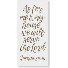 "We Will Serve The Lord" Bible Verse Stencil - Reusable Stencils for DIY Crafts and Home Decor, Laser-Cut on Thick 12 Mil Mylar for Long-Lasting Use